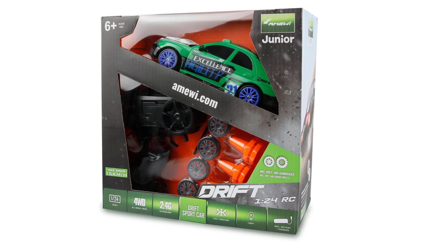 Drift Sport Car 1:24 Grün, 4WD 2,4 GHz RTR 2 Drift Sport Car 1:24 Grün, 4WD 2,4 GHz RTR – Bild 2