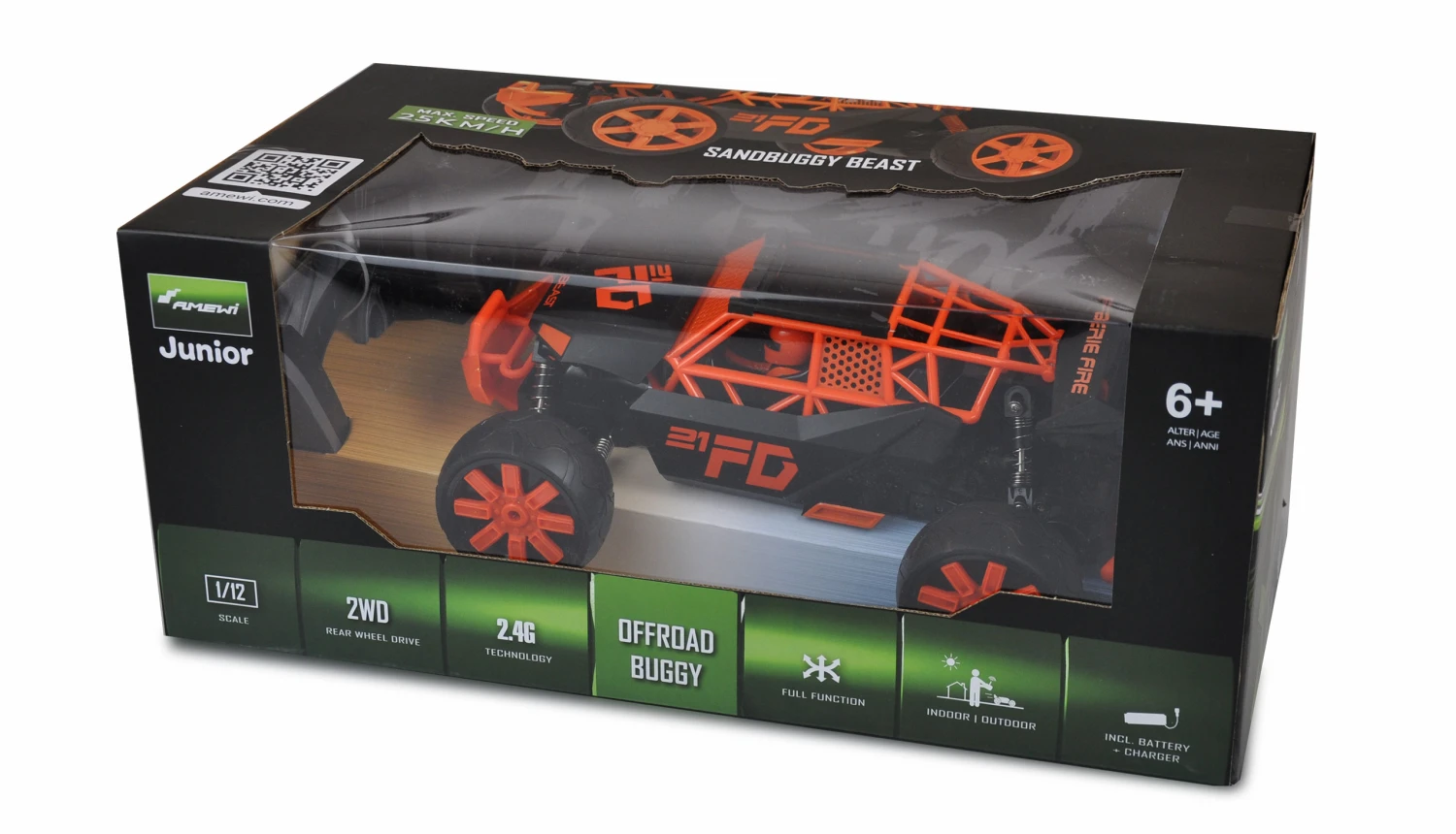 Sandbuggy Beast 1:12 RTR 2,4GHz, 2WD, Orange/schwarz 8 Sandbuggy Beast 1:12 RTR 2,4GHz, 2WD, Orange/schwarz – Bild 8