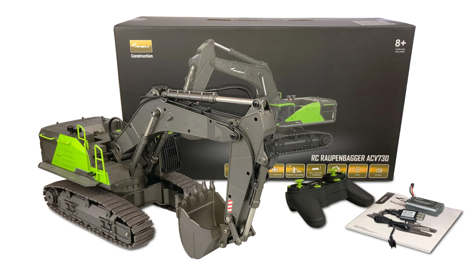 Raupenbagger ACV730 V3 1:14 RTR Grau-grün 2 Raupenbagger ACV730 V3 1:14 RTR Grau-grün – Bild 2