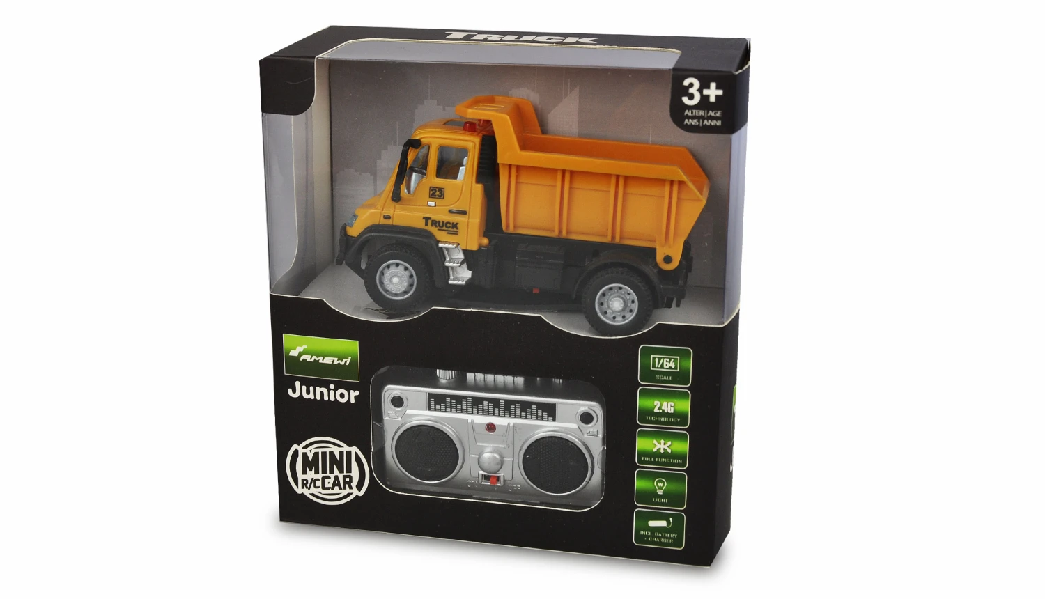 Mini Truck Kipper 1:64 RTR 2,4GHz Gelb 2 Mini Truck Kipper 1:64 RTR 2,4GHz Gelb – Bild 2